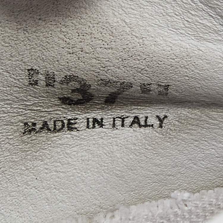Pre Owned  Off-White White Leather and Canvas Off Court 3.0 High Top Sneakers Size 37