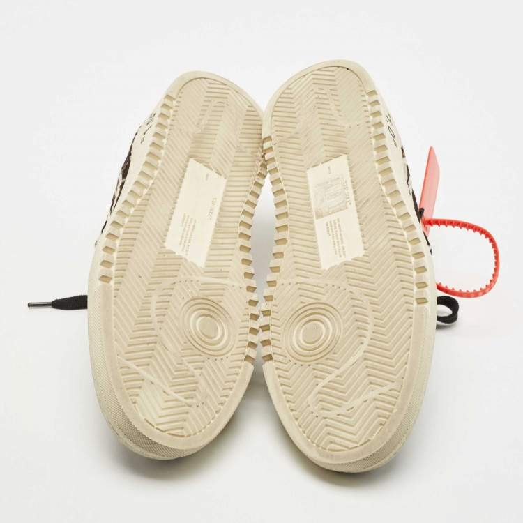 Pre Owned Off-White Black Suede and Calf Hair Low-top Zebra Arrow  Sneakers  Size 40