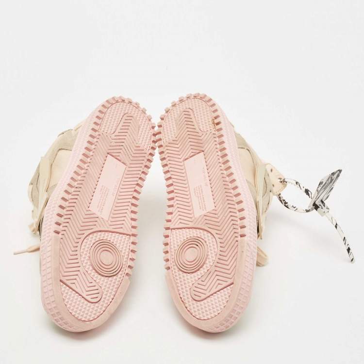 Pre Owned Off-White Tricolor Suede and Fabric Floating Arrow Sneakers Size 38