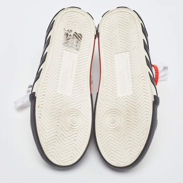 Pre Owned Off-White White/Black Suede Vulcanized Low Top Sneakers Size 38