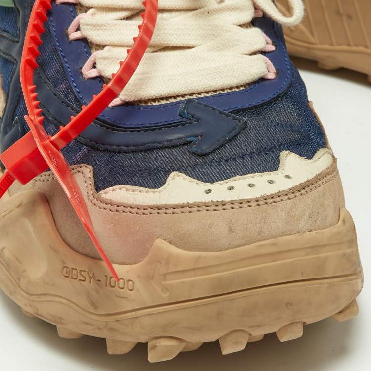 Pre Owned Off-White Multicolor Mesh and Leather Odsy 1000 Sneakers Size 39