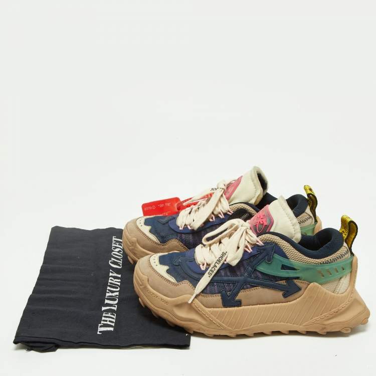 Pre Owned Off-White Multicolor Mesh and Leather Odsy 1000 Sneakers Size 39
