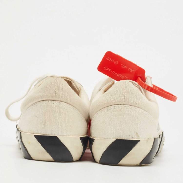 Pre Owned Off-White White Canvas Vulcanized Sneakers Size 39