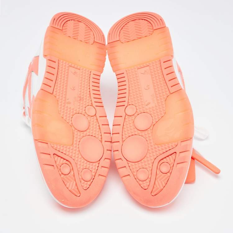 Pre Owned Off-White Orange/White Leather Out Of Office Low Top Sneakers Size 36