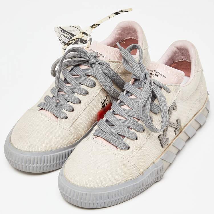 Beige canvas cheap sneakers