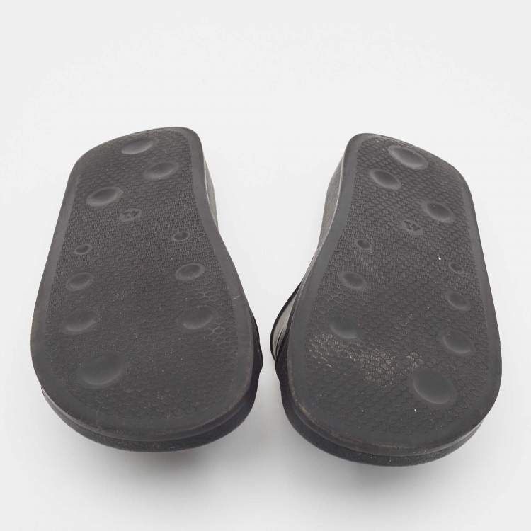 Pre Owned Off-White Black Rubber Arrow Pool Slides Size 41