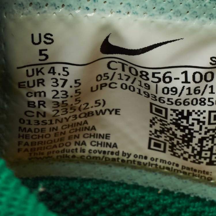 Pre Owned Off-White x Nike Green/White Leather Dunk Low Sneakers Size 37.5