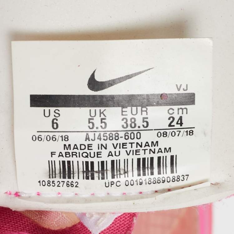 Pre Owned Off White x Nike Shocking Pink Translucent Nylon The 10 Nike Zoom Fly Sneakers Size 38.5