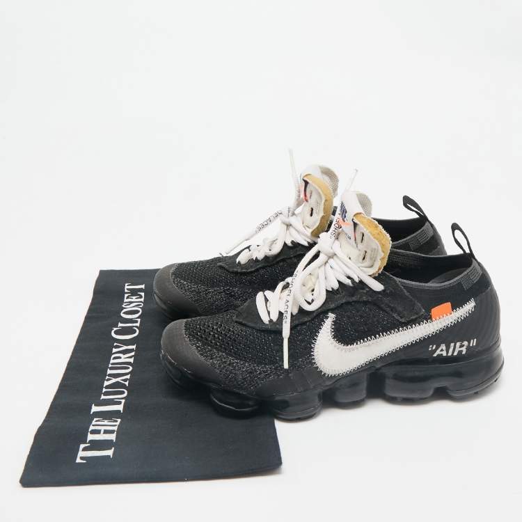 Pre Owned Off-White x Nike Black Knit Fabric Air VaporMax Sneakers Size 38
