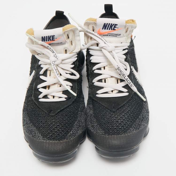 Pre Owned Off-White x Nike Black Knit Fabric Air VaporMax Sneakers Size 38