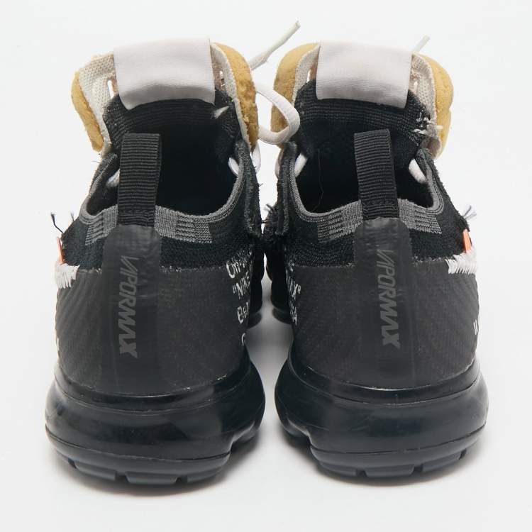 Pre Owned Off-White x Nike Black Knit Fabric Air VaporMax Sneakers Size 38
