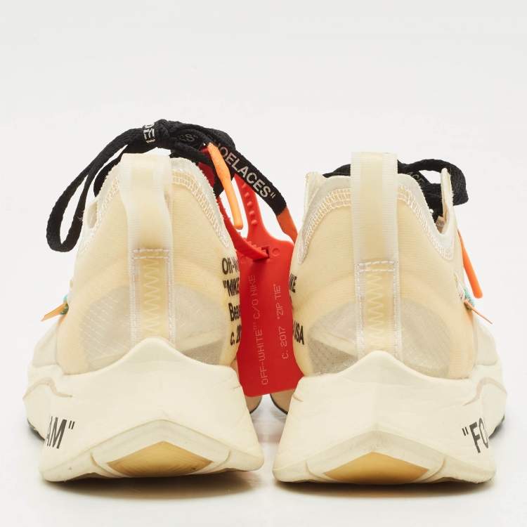 Pre Owned Off White x Nike Two Tone Mesh Zoom Fly SP Black Sneakers Size 39