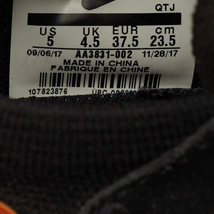 Pre Owned Off-White x Nike Black Knit Fabric Air VaporMax Sneakers Size 37.5