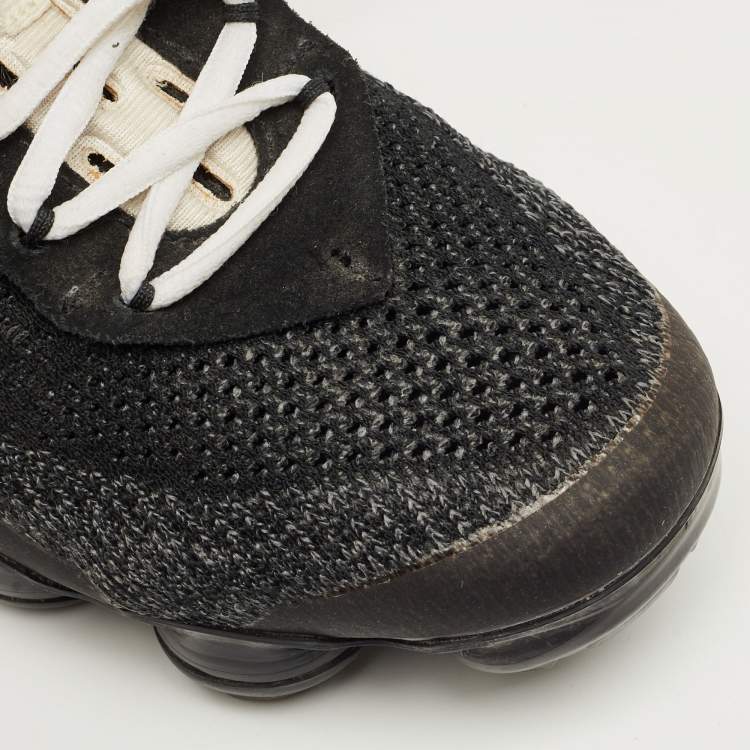 Pre Owned Off-White x Nike Black Knit Fabric Air VaporMax Sneakers Size 36.5