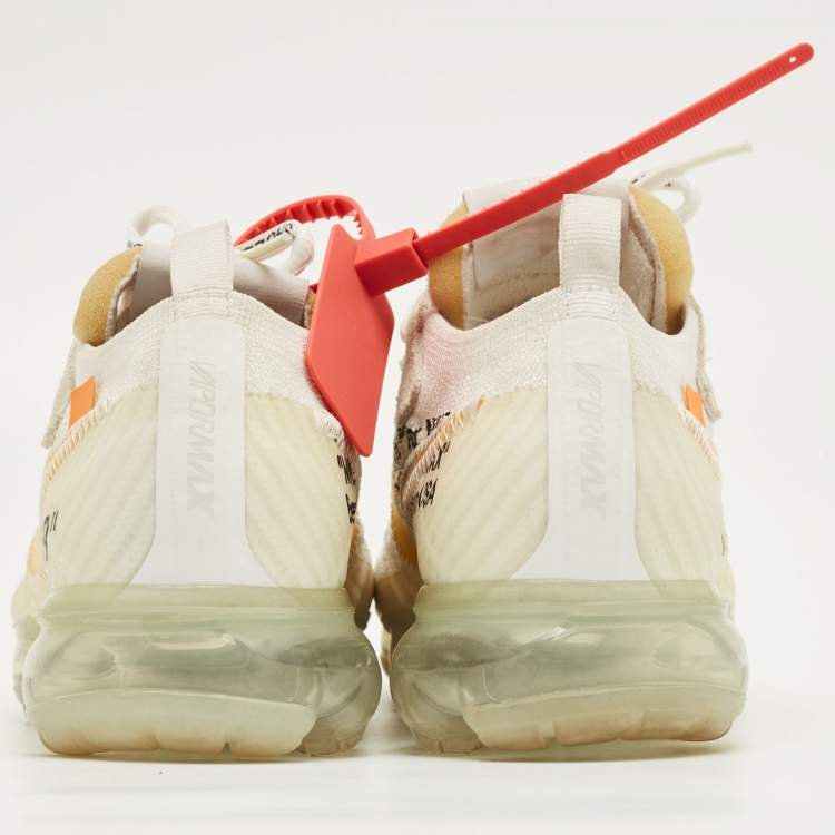 Pre Owned Off-White x Nike White Knit Fabric Air VaporMax Sneakers Size 37.5