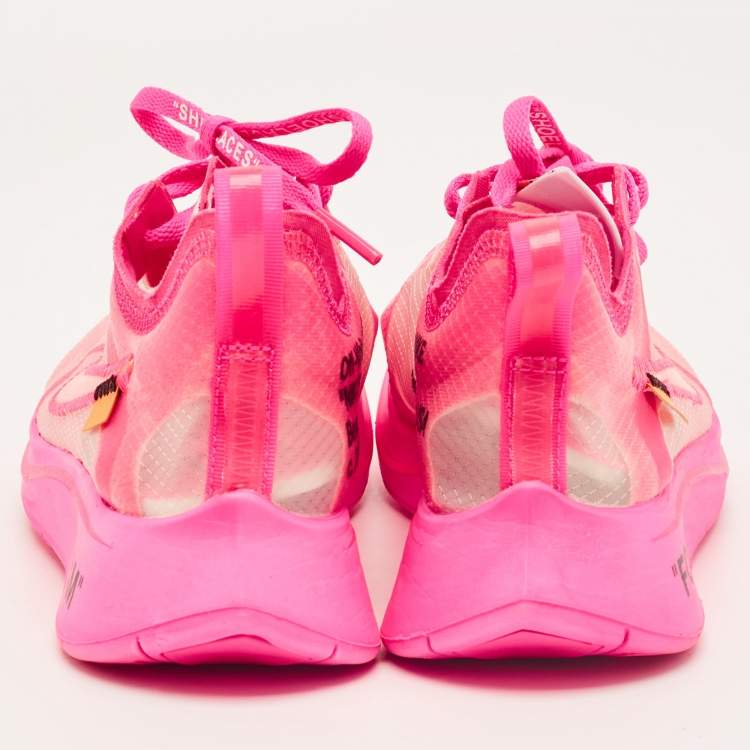 Pre Owned Off-White x Nike Pink/Transparent Mesh Zoom Fly Sneakers Size 38