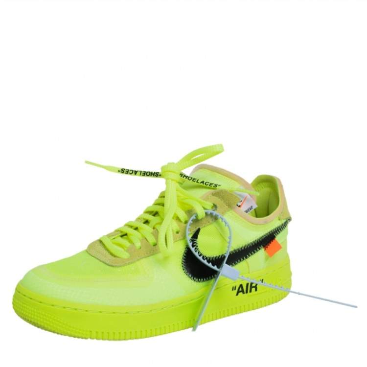 Off-White x Nike Neon Yellow Mesh And Fabric Air Force 1 Volt Sneakers Size  38 Off-White x Nike | The Luxury Closet