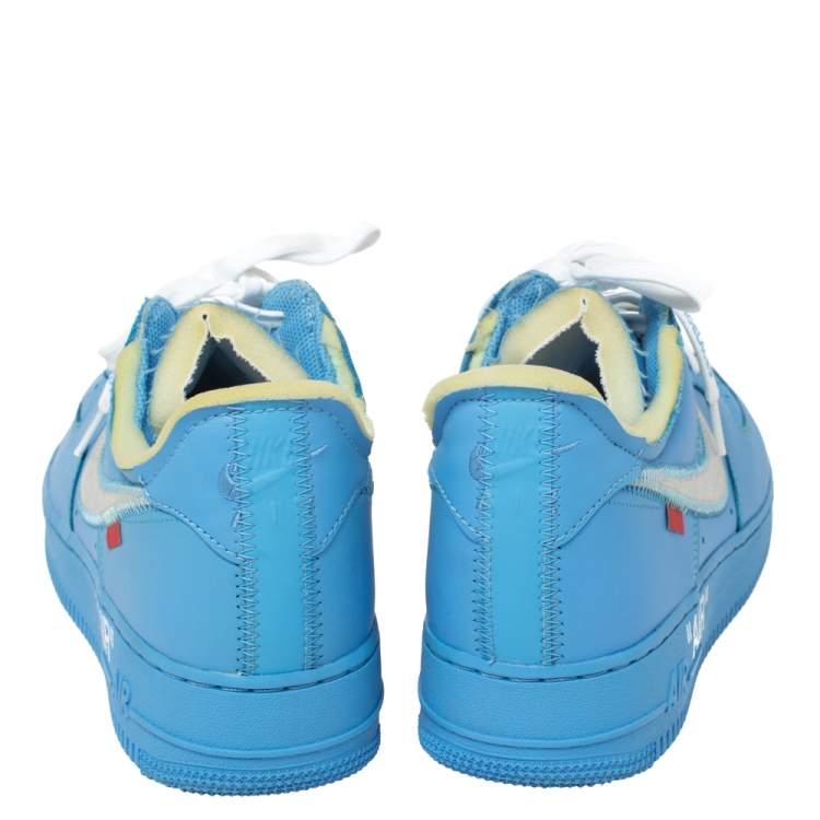 Pre Owned Off-White x Nike Blue Leather MCA Air Force 1 Sneakers Size 43