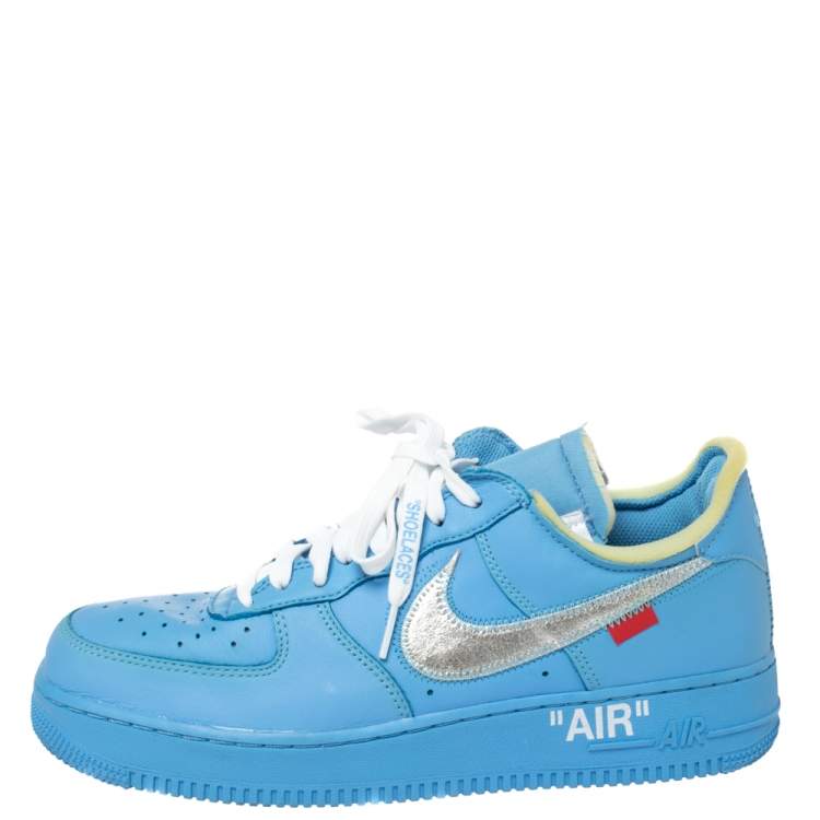 Off-White x Nike Blue Leather MCA Air Force 1 Sneakers Size 43 Off-White x  Nike