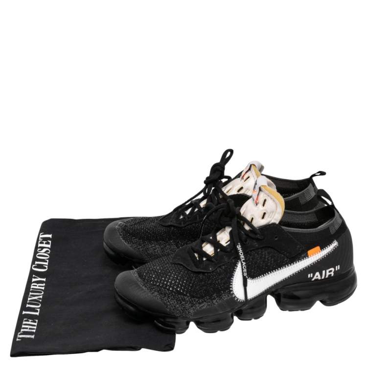 مملوكة مسبقًا Nike x Off-White Black Knit Fabric And Suede Air Vapormax Sneakers Size 42