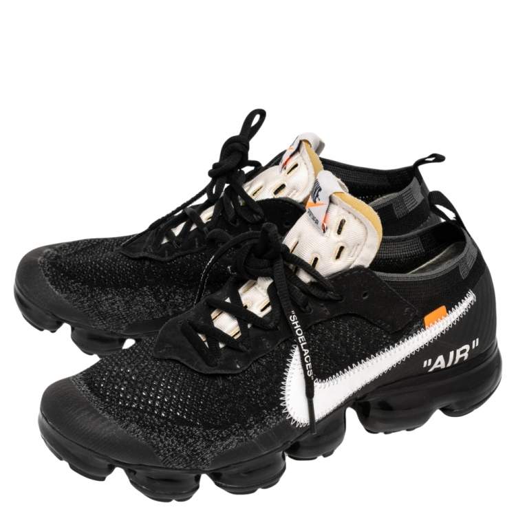 مملوكة مسبقًا Nike x Off-White Black Knit Fabric And Suede Air Vapormax Sneakers Size 42