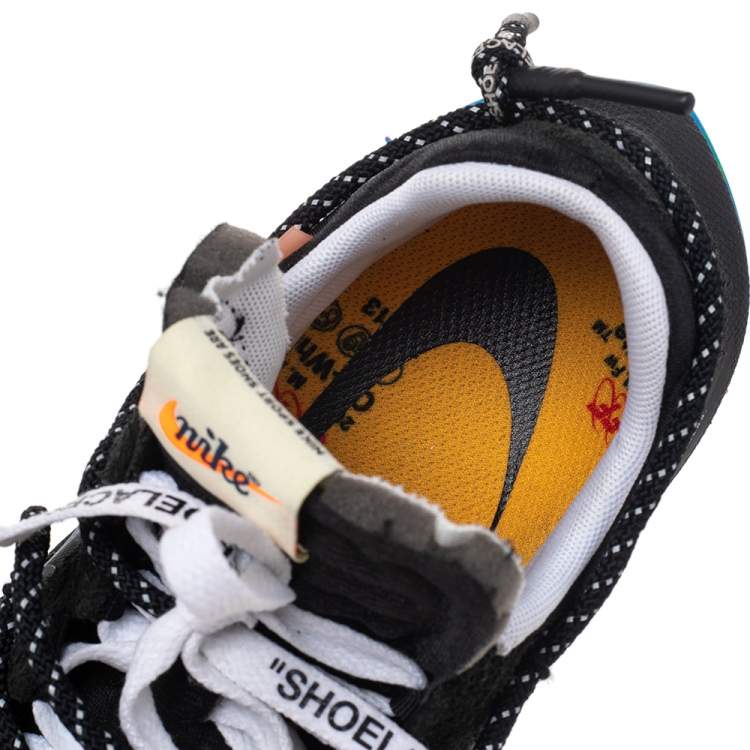 Pre Owned Off White x Nike Black Nylon And Suede Zoom Terra Kiger 5 Low Top Sneakers Size 40.5