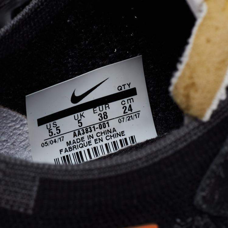 Pre Owned Nike x Off-White Black Knit Fabric And Suede Air Vapormax Sneakers Size 38