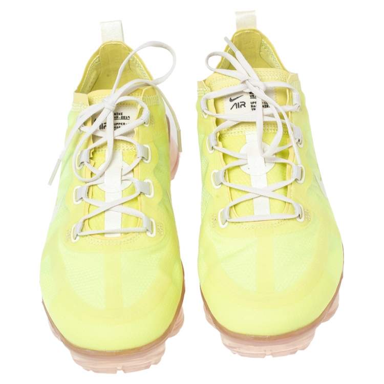 Pre Owned Nike Luminous Green Nylon And Suede Air Vapormax Sneakers Size 38.5