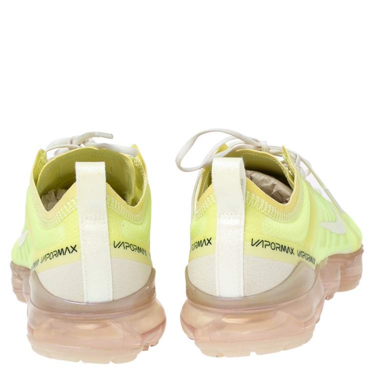 Pre Owned Nike Luminous Green Nylon And Suede Air Vapormax Sneakers Size 38.5