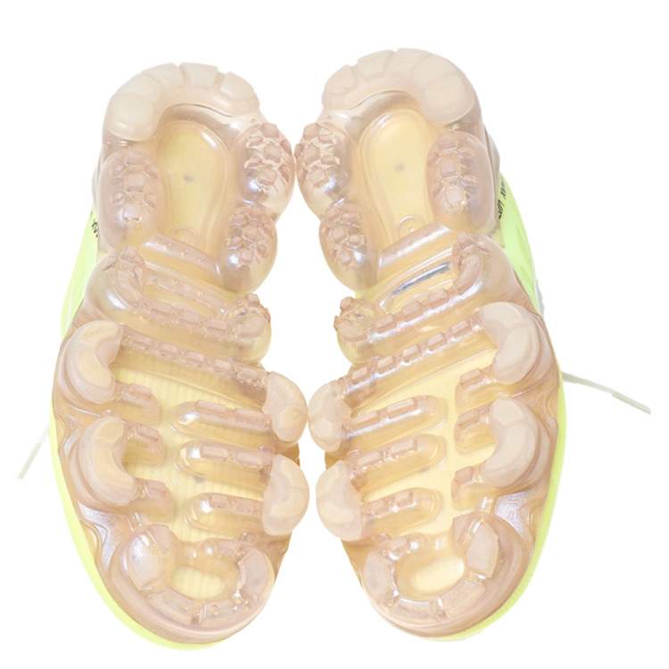 Pre Owned Nike Luminous Green Nylon And Suede Air Vapormax Sneakers Size 38.5