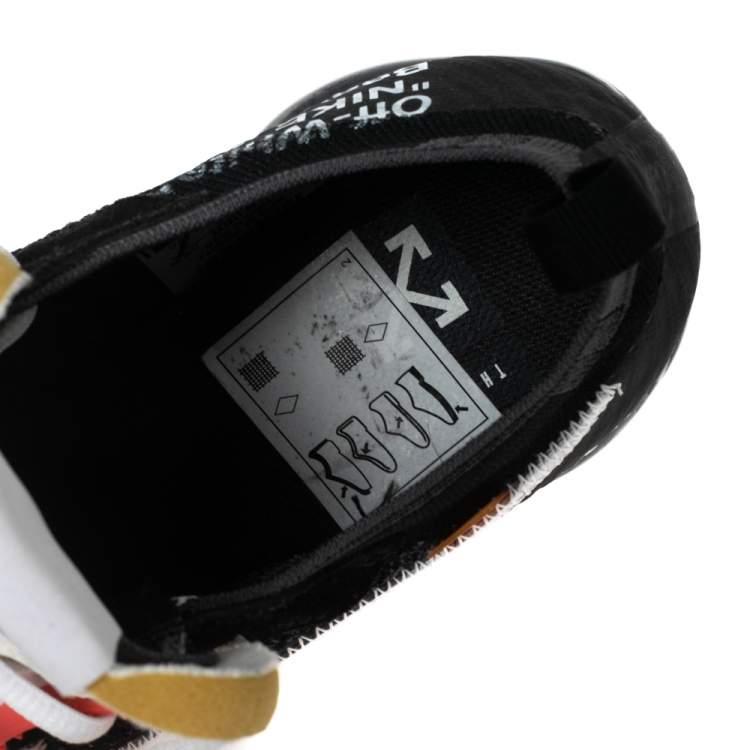 Pre Owned Nike x Off-White Black Knit Fabric And Suede Air Vapormax Sneakers Size 42.5