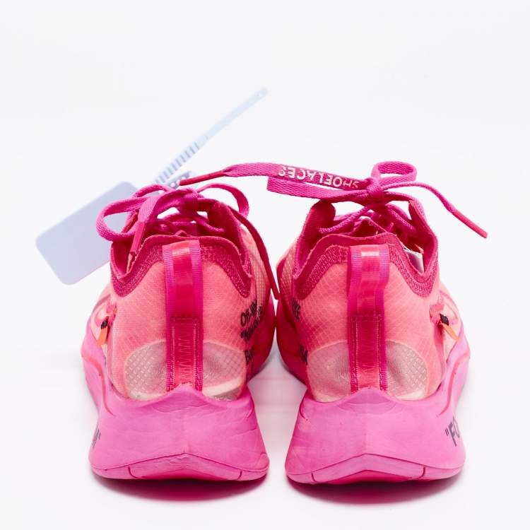 Pre Owned Off White x Nike Shocking Pink Translucent Nylon The 10 Nike Zoom Fly Sneakers Size 38.5