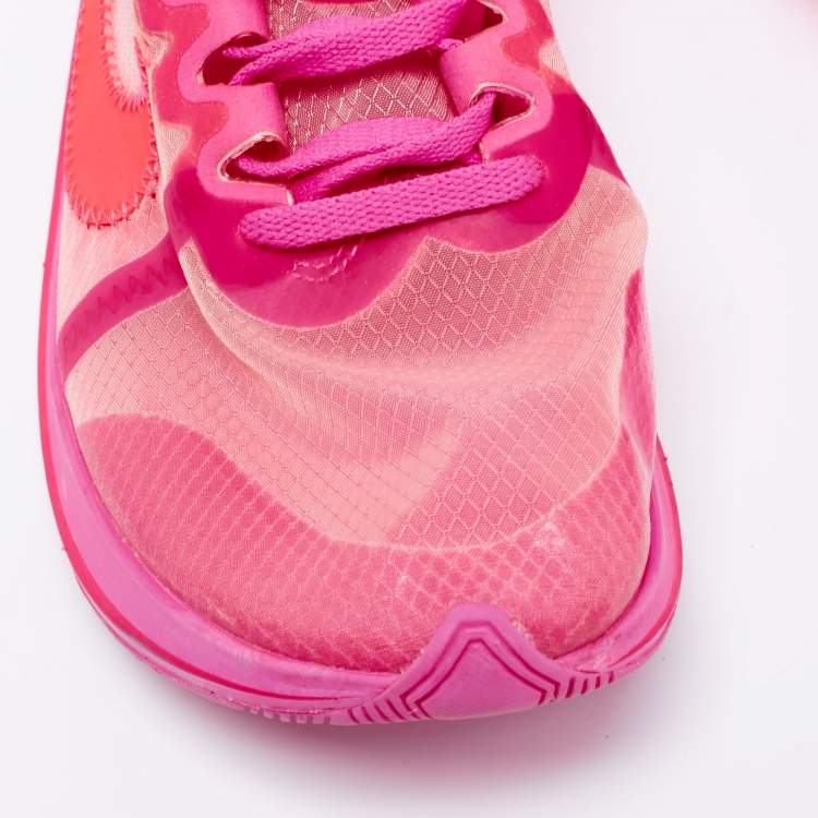 Pre Owned Off White x Nike Shocking Pink Translucent Nylon The 10 Nike Zoom Fly Sneakers Size 38.5