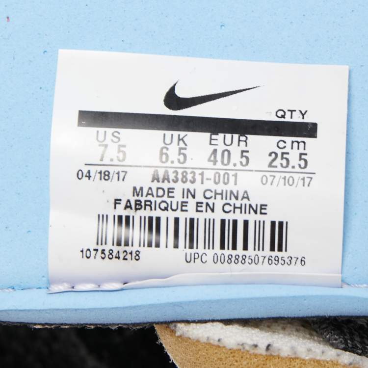 Pre Owned Off-White x Nike Black Knit Fabric and Suede Air VaporMax Sneakers Size 40.5