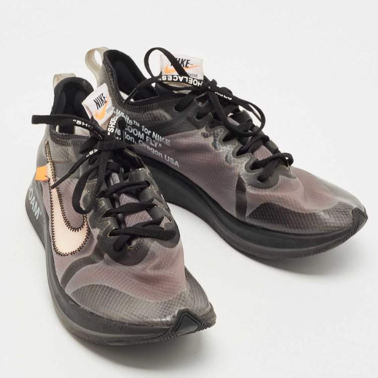 Pre Owned Off-White x Nike Grey/Black Nylon Lace Up Sneakers Size 41