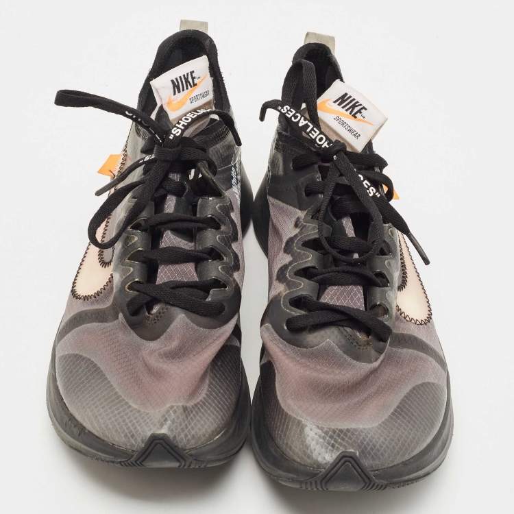 Pre Owned Off-White x Nike Grey/Black Nylon Lace Up Sneakers Size 41