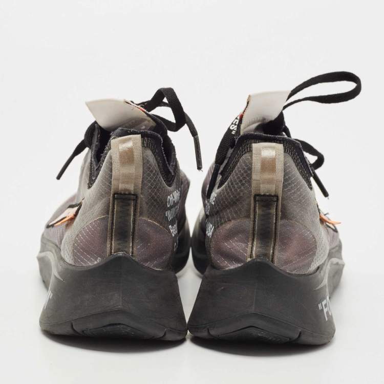 Pre Owned Off-White x Nike Grey/Black Nylon Lace Up Sneakers Size 41
