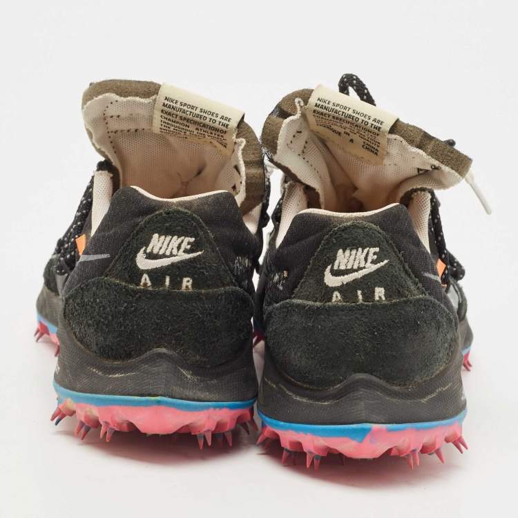 Pre Owned Off-White x Nike Black/Pink Suede and Nylon Zoom Terra Kiger 5 Sneakers Size 40