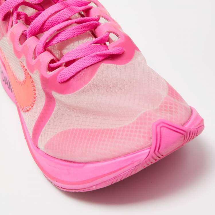 Pre Owned Off-White x Nike Pink Mesh Zoom Fly Low Top Sneakers Size 37.5