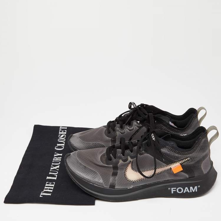 Pre Owned Off White x Nike Two Tone Mesh Zoom Fly SP Black Sneakers Size 40
