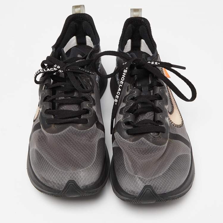 Pre Owned Off White x Nike Two Tone Mesh Zoom Fly SP Black Sneakers Size 40