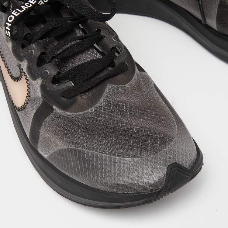 Pre Owned Off White x Nike Two Tone Mesh Zoom Fly SP Black Sneakers Size 40