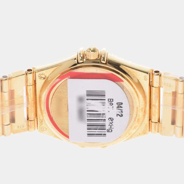 Pre Owned Omega 18K Yellow Gold And Stainless Steel Constellation 1154.75 Quartz Women's Wristwatch 25.5 mm