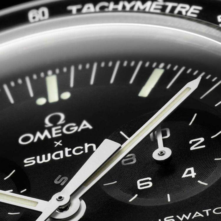 Pre Owned Omega Grey Velcro Omega Mission To The Moon 42 mm