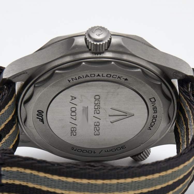 Pre Owned Omega Brown Titanium NATO Seamaster 007 Edition 210.92.42.20.01.001 Men's Wristwatch 42 mm