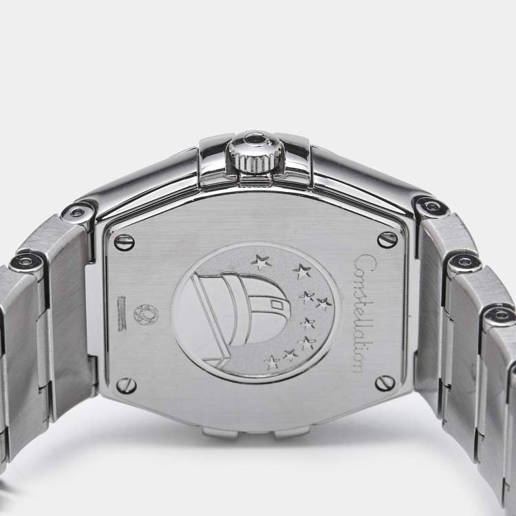 Pre Owned Omega Mother Of Pearl Diamond Stainless Steel Constellation 123.10.27.60.55.004 Women's Wristwatch 27 mm