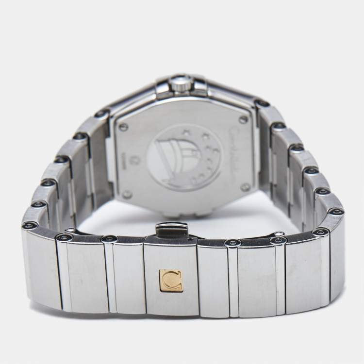Pre Owned Omega Mother Of Pearl Diamond Stainless Steel Constellation 123.10.27.60.55.004 Women's Wristwatch 27 mm
