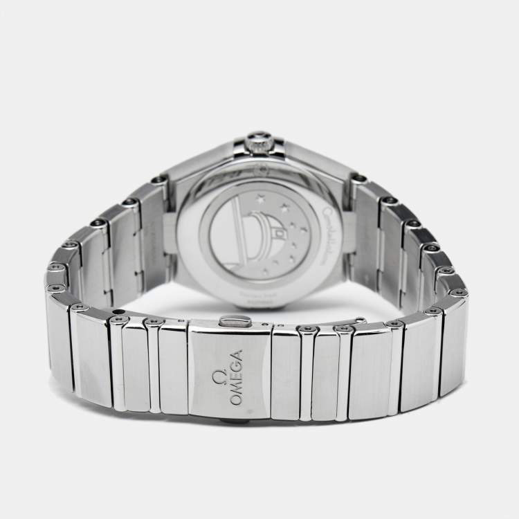 Pre Owned Omega Silver Diamond Stainless Steel Constellation 133.10.28.60.52.001 Women's Wristwatch 28 mm
