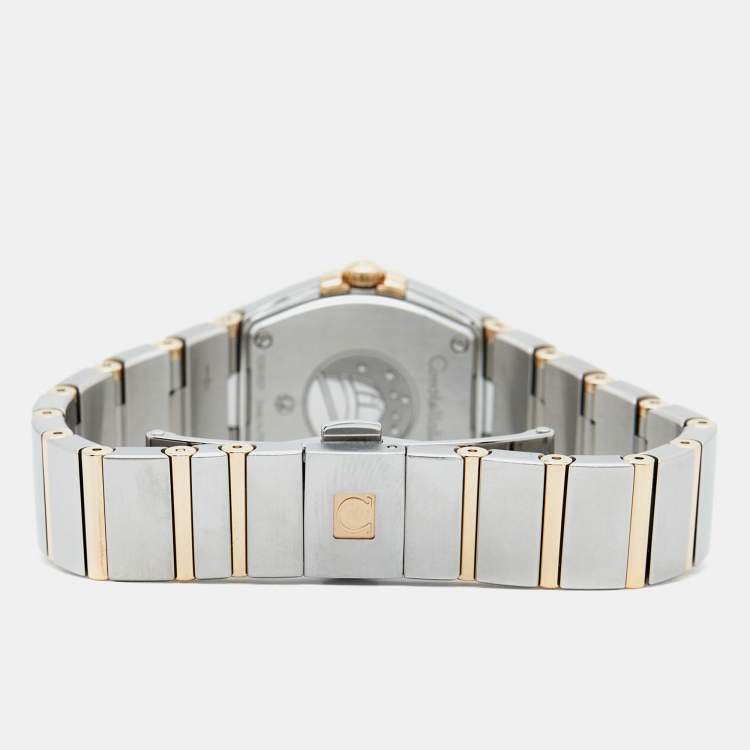 Pre Owned Omega Mother of Pearl 18K Rose Gold & Stainless Steel Diamond Constellation 123.20.24.60.55.001 Women's Wristwatch 24 mm