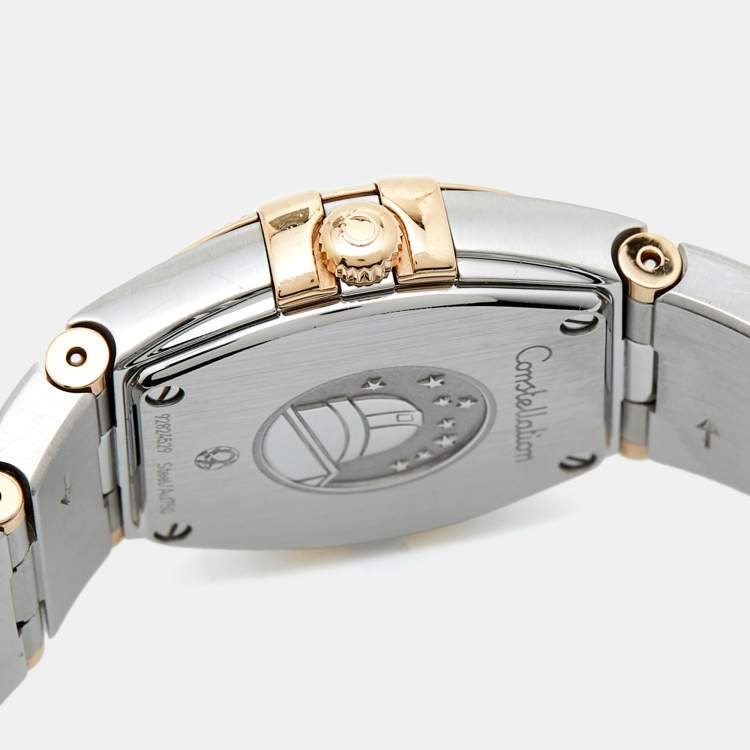 Pre Owned Omega Mother of Pearl 18K Rose Gold & Stainless Steel Diamond Constellation 123.20.24.60.55.001 Women's Wristwatch 24 mm